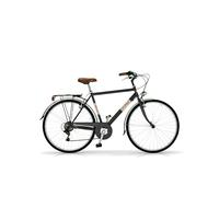 Bicicleta de paseo Airbici ALLURE Man- 6 Velocidades, Ruedas 700C Negro Pólvora de Cafe 50