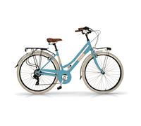 Bicicleta de Paseo Airbici ELEGANCE Lady- 18 Velocidades, Ruedas 28" 50 Blu Mama non Mama