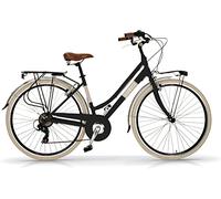 Bicicleta de Paseo Airbici ELEGANCE Lady- 18 Velocidades, Ruedas 28" Negro Pólvora de Cafe