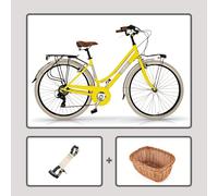 Bicicleta de Paseo Airbici ELEGANCE Lady- 6 Velocidades, Ruedas 28" Amarillo 50