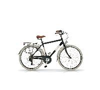 Bicicleta de paseo Airbici ELEGANCE Man- 18 Velocidades, Ruedas 700x38C Negro Pólvora de Cafe