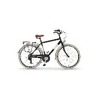 Bicicleta de paseo Airbici ELEGANCE Man- 6 Velocidades, Ruedas 700x38C Negro Pólvora de Cafe