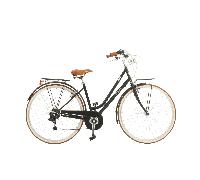Bicicleta de paseo Airbici MALAGUETA Lady- 6 Velocidades, Ruedas 700x35C Negro Pólvora de Cafe