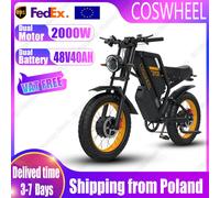 Bicicleta eléctrica de 2000W, Motor Dual, 48V40AH, batería Dual, bicicleta eléctrica todoterreno para montaña, motocicleta eléctrica 20,4,0, bicicleta eléctrica con neumático ancho Black-1000W48V25AH