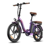 Bicicleta eléctrica fafrees f20 pro - motor 250w batería 36v20ah neumáticos de 20" frenos de disco mecánicos - rosa púrpura