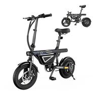 Bicicleta eléctrica iScooter EB1S 500 W plegable, batería 36 V 12 Ah, 14"