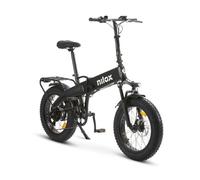 Nilox, Ebike X10, Bicicleta eléctrica Plegable, hasta 70 km de autonomía, Motor de 36 V/250 W y batería extraíble de 36V-13 Ah, Neumáticos Fat de 20"x4", Caja de Cambios de 6 velocidades, Color Negro