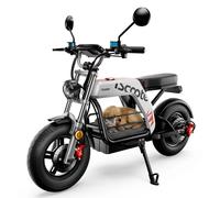 Bicicleta Eléctrica para Adultos iScooter DX5Pro, Motor de 2000W 52V20AH, Velocidad de 60KM/H, Neumáticos Todoterreno de 17'', Frenos Hidráulicos, TCS NFC, Bicicleta Eléctrica Urbana Black and white