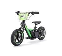 Bicicleta eléctrica para niños RIRIBIKE RTX3 24V (12"), Verde, Batería de Litio, Motor de 100W, Freno de Disco, Asiento de PU Blando Ajustable