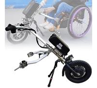 Bicicleta eléctrica para sillas de ruedas - Dispositivo de tracción de 500 W con batería de 48 V 17 Ah, rueda delantera eléctrica para silla de ruedas manual, luz delantera, ruedas de 12 pulgadas
