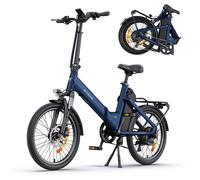 Bicicleta Eléctrica Plegable Compacta ENGWE O20 Boost, Batería LG de 48V 15Ah 720Wh, Alcance de hasta 141 km, Motor con Sensor de Torque de 75 Nm, Suspensión Hidráulica y Frenos, Shimano 8 Azul