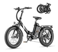 Bicicleta Eléctrica Plegable Touroll S3, Fat Bike 20" x 3.0" Adultos, Motor 250W 50 Nm, Batería 65 km, Suspensión Delantera, Portaequipajes, Urbana y Aventura