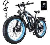 Bicicleta eléctrica todoterreno Keteles K800 de 26'' con doble motor, motor de 2000 W, batería Samsung de 23 Ah, frenos hidráulicos. YELLOW 49 cm (170 cm-175 cm)