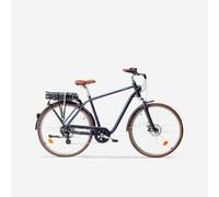 Bicicleta eléctrica urbana Ebike cuadro alto Elops 900 azul marino L/XL