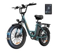 Bicicleta eléctrica urlife e20 - motor 250w batería 48v 13ah neumáticos de 20 frenos de disco - verde