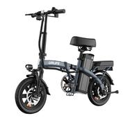 Bicicleta eléctrica urlife f1l - motor 250w batería 48v 7.5ah neumáticos de 14 frenos de disco - gris