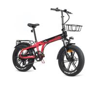 Bicicleta eléctrica YOUIN Dallas BK1650 FAT Plegable 250W 52Nm 20" Suspensión Frenos Hidráulicos