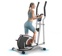 Bicicleta Elíptica Magnético, Máquina Elíptica Ultra-Silenciosa para Casa Soporte Fitness App, con 16 Niveles de Resistencia Ajustable, Monitor LCD, Soporte para Botellas, Capacidad de Carga 120KG