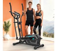 Bicicleta Elíptica para Casa con 16 Niveles de Resistencia,Monitor LCD | Ultra Silenciosa Elíptica para Casa con Pedales Antideslizantes,Portabotellas,Sensores de Pulso,Capacidad de Carga de 130KG