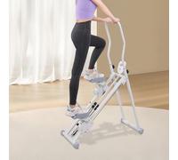 Bicicleta elíptica portátil plegable con altura ajustable, dispositivo de fitness para casa con pantalla LCD y asa, adecuado para entrenamiento en casa y rehabilitación, hasta 150 kg de carga