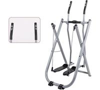 Bicicleta estática plegable elíptica, doble entrenador para gimnasio en casa, equipo de entrenamiento cardiovascular con monitor de frecuencia cardíaca y soporte para botella de agua
