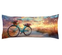 Bicicleta Funda Cojin 45 x 140cm Funda Almohada Atardecer Protector Almohada Cervicales y Cuello Cojines Cama Protector de Almohadas, Embarazada Hombros Cuello Apoyo, para Almohadas de Verano Kl-110