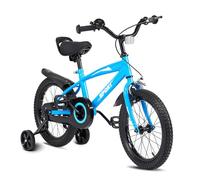 Bicicleta infantil de 14 pulgadas, bicicleta para niños y niñas con ruedas estabilizadoras, marco estable, asiento ajustable, freno de pedal y freno de mano, adecuado para ciclistas de 94 a 107 cm