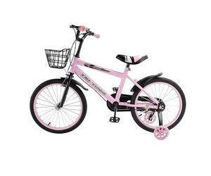 Bicicleta infantil de 16 pulgadas, Asiento y manillar ajustables, Marco de acero al carbono, Frenos dobles, Ruedas de radios a prueba de golpes, Rueda de flash magnética, Ruedas de apoyo desmontables