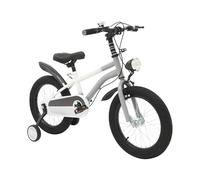 Bicicleta infantil de 16 pulgadas con guardabarros y ruedas estabilizadoras | Bicicleta para principiantes con LED frontal y timbre manual para niños con 105-125 cm y edad de 4 a 6 años