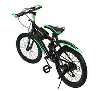 Bicicleta infantil de 20 pulgadas, para adultos, de ciudad, 6 marchas, de acero de alto carbono, freno de disco doble, sistema de freno de seguridad (verde)