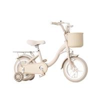 Bicicleta Infantil for Niña con Cesta De Campana Y Bomba Infantil Plasmacar | Bicicleta con asiento trasero Bicicleta(Beige,22inch)