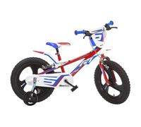 Bicicleta Infantil Niño Chico 16 Pulgadas Frenos al Manillar Ruedas Extraibles Azul Blanco Rojo