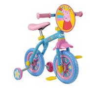 Bicicleta Infantil Peppa Pig Azul 10in 2 en 1 Balanceo Pedal Con Estabilizadores