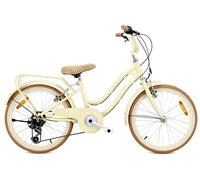 Bicicleta para niñas Heart Bike, tamaño de Rueda 20 Pulgadas, de 6 a 10 años, de 6 velocidades Shimano, de Altura Ajustable (Butter Yellow)
