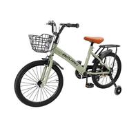 Bicicleta para niños de 18 pulgadas, Marco de acero al carbono de alta calidad, Asiento y manillar ajustables, frenos dobles, Bujes integrados, Cesta desmontable, Ruedas estabilizadoras, Sillín cómodo