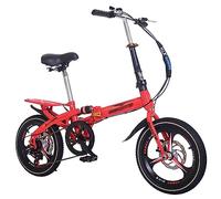 WOLWES Bicicleta Plegable, Bicicleta Plegable, Bicicleta Plegable de 6 velocidades, Bicicleta de Ciudad Plegable fácil, Bicicleta portátil con Freno de Disco Dual para Mujeres y Hombres B,16in