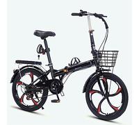 Bicicleta plegable, bicicletas de acero al carbono, transmisión de 7 velocidades, con portaequipajes trasero, guardabarros delantero y trasero,para adultos y adolescentes A,22in