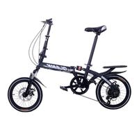Bicicleta Plegable De 16 Pulgadas para Adultos, 6 Velocidades, Frenos De Disco, Ajustable, Bicicleta Urbana Plegable para Estudiantes Y para La Ciudad