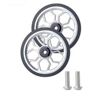 Bicicleta plegable de 80 mm Ruedas fáciles de aleación de aluminio de goma con cojinete incorporado para Brompton para 3Sixty kit de piezas de repuesto ligero y suave de paseo negro (plata)