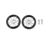Bicicleta plegable de aleación de aluminio Easy Wheels 70mm con rodamientos para Brompton para 3Sixty resistente al desgaste suave Rolling Upgrade Kit (plata)