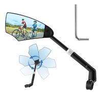 Bicicleta plegable, izquierdo 1 pieza espejo retrovisor 360° ajustable, espejo de bicicleta escalable retráctil, manillar 20-23 mm, espejo giratorio espejo de manillar para bicicletas eléc