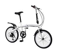 Bicicleta plegable para adultos de 20 pulgadas, 7 velocidades, para camping, color blanco, bicicleta plegable para hombres y mujeres, para ciudad y camping