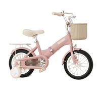 Bicicleta Plegable para Niños De 3 A 12 Años con Frenos Dobles Delanteros Y Traseros Y Amortiguación, De 12, 14, 16, 18 Y 20 Pulgadas, con Ruedines F,18 Inch
