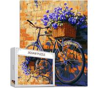 Bicicleta Puzzle 1314 Piezas Adultos, Puzzle Flor Patrón Diseño, Jigsaw Adultos, DIY Artesanía Familia Actividades con Embalaje de Caja de Regalo, Home Room Wall Decor, Regalo Mujer, 75x50cm, Model614