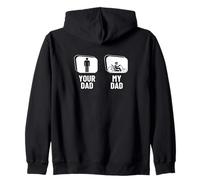 Bicicleta reclinada Divertida con Texto en inglés Your Dad My Dad Sudadera con Capucha
