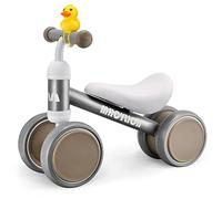 Bicicleta de equilibrio sin Pedales, Juguetes para Bebes de 10 a 24 meses, Primera Bicicleta con 4 ruedas para niños a partir de 1 año, Como Regalo Plata