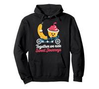 Bicicleta tándem Banana Cupcake Together We Ride Design Sudadera con Capucha