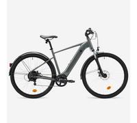 Bicicleta Trekking Eléctrica Cuadro Alto E-Actv 100 Gris Antracita S/M