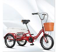 Bicicleta Tres Ruedas para Exteriores, Triciclo para Adultos, Bicicleta montaña, Triciclo Crucero 16 Pulgadas, triciclos para Adultos con Cesta Compra, Triciclo para Hombres y Mujeres, pedaleo cicl