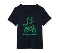 Bicicleta Trex Look Sin Manos Camiseta, Mujer Tallas Grandes, Negro, 2XL Grande